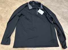 Nike Mens Black w/ Gray 1/4 Zip Long Sleeve Shirt Golf Pullover NEW w/Tag XL