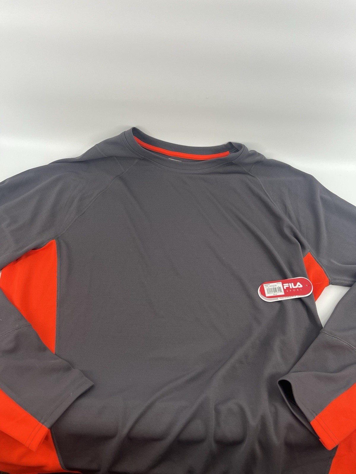 NEW FILA Men's Performance Flux Athletic Pullover Active Top Gray/Orange XXL NWT gallery