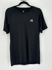 Adidas Golf Shirt Men’s Medium Black Stretch Sports Outdoor Activewear