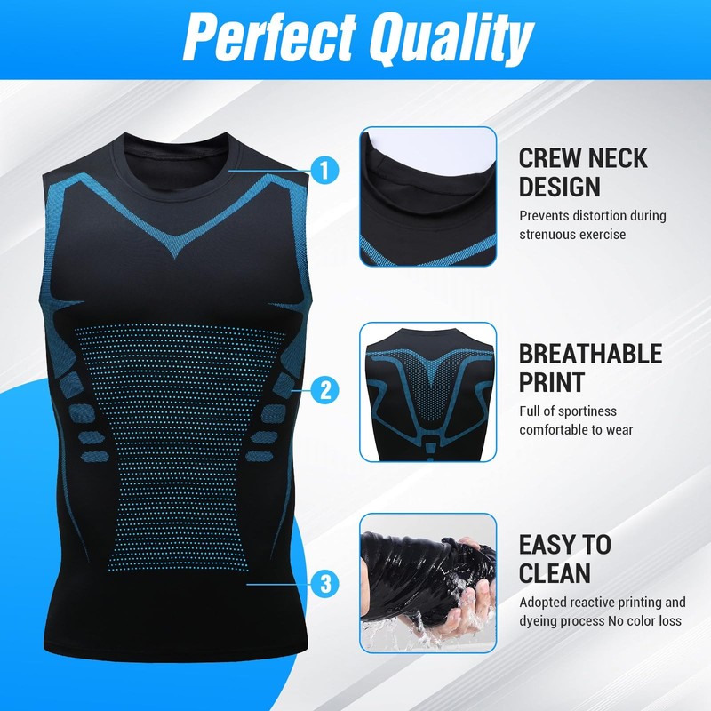 Men's Athletic Compression Base Layer Shirt Workout Tank Top Run Sports Vest Gym gallery