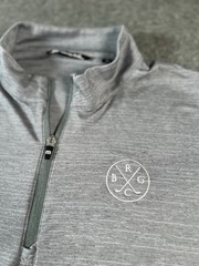 TravisMathew Pullover Mens Large Gray 1/4 Zip Long Sleeve Logo