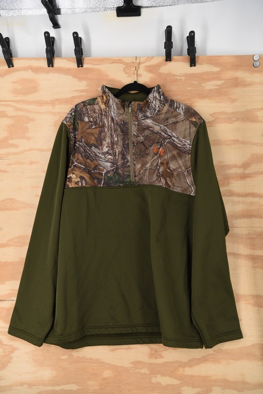 Under Armour Caliber 1/4 Zip Realtree Olive Green Pullover Mens 2XL - 1259217 gallery