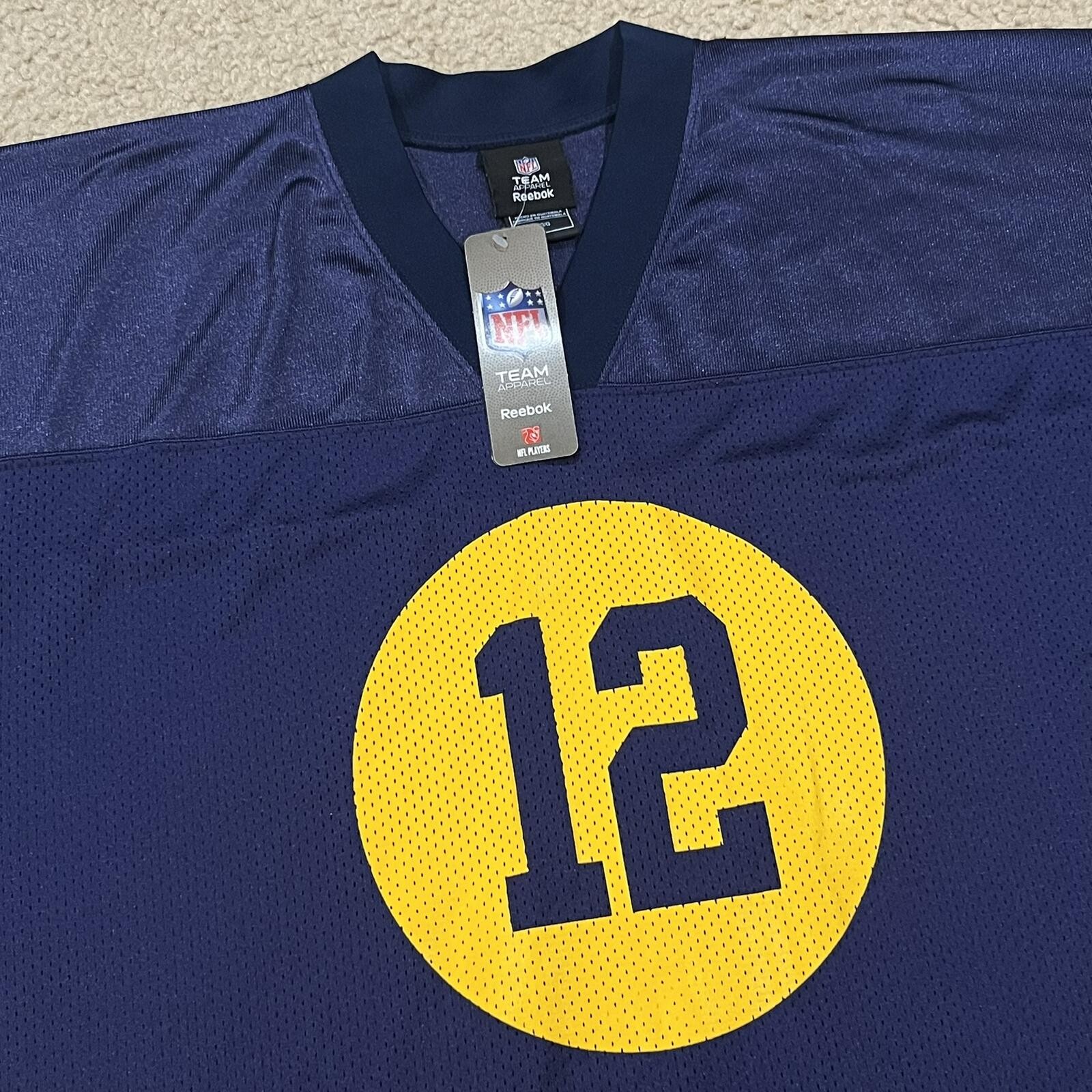 NWT Green Bay Packers NFL Reebok Aaron Rodgers 12 Throwback Jersey Size Large gallery