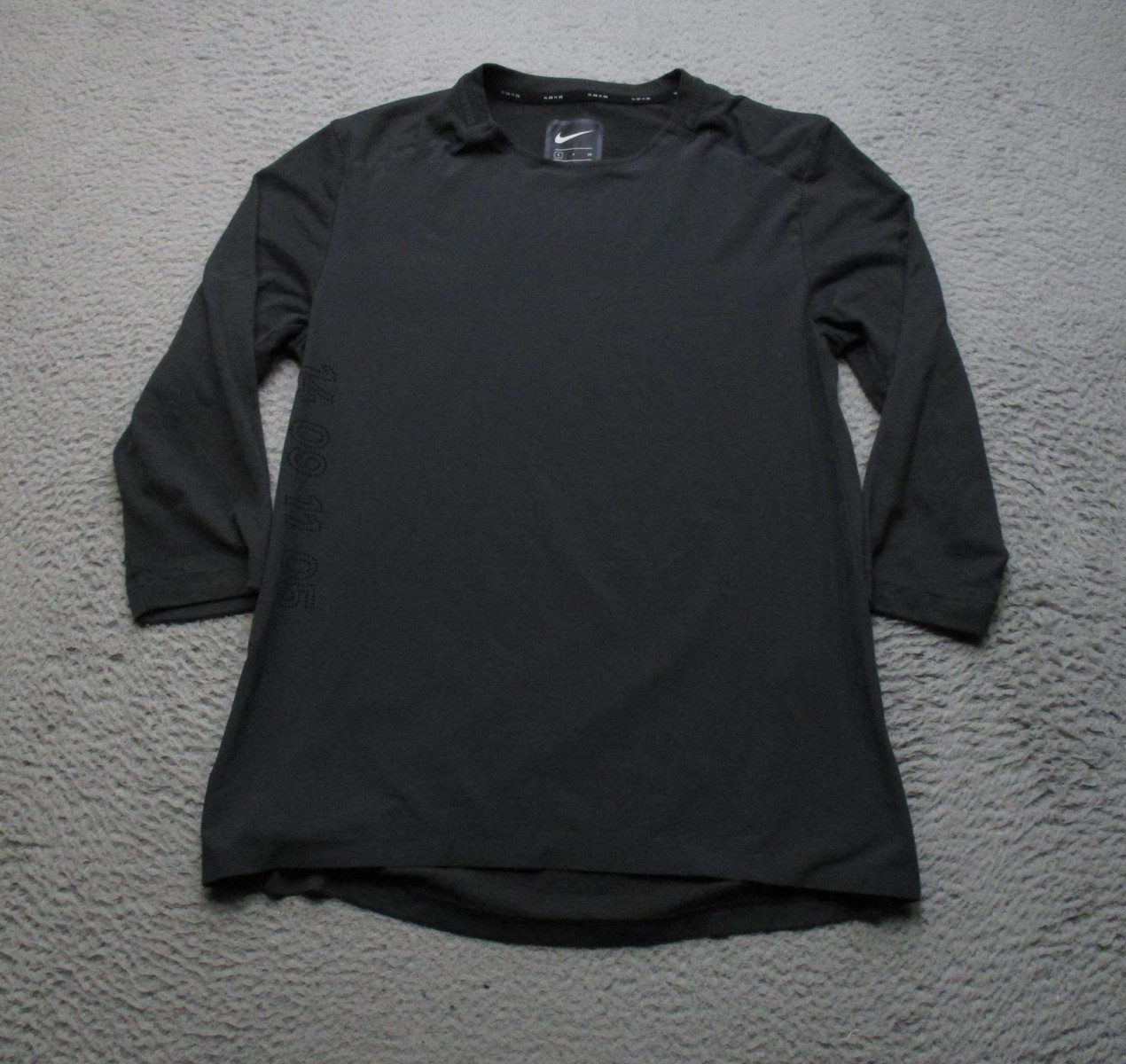 Nike Shirt Mens Small Gray 3/4 Sleeve Athletic Training Performance gallery