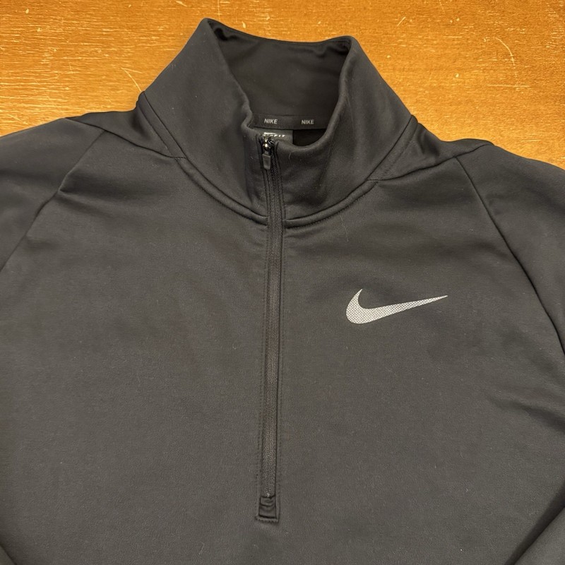 Nike Sweater Mens Large Black Long Sleeve Pullover Golf 1/4 Zip Dri Fit gallery