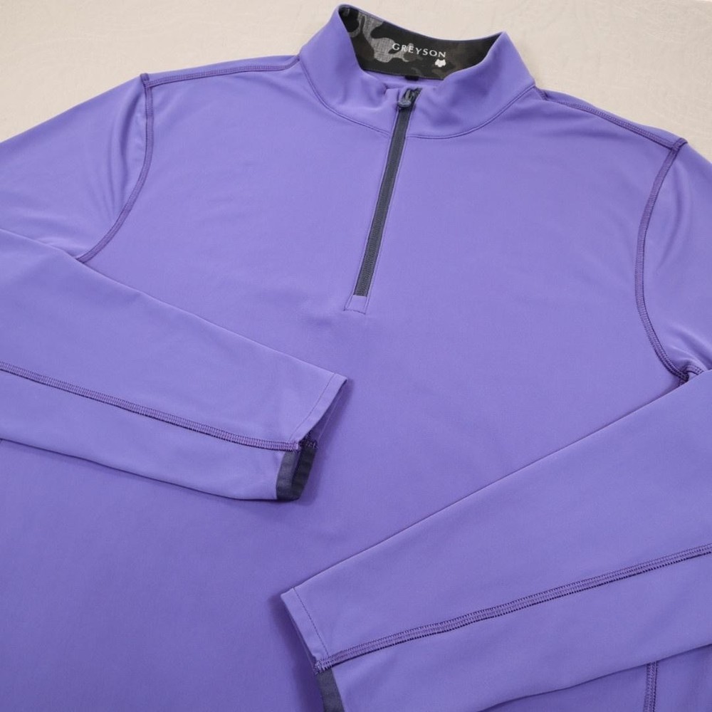 Greyson 1/4 Zip Pullover Mens Large Purple Quantum 56 Golf Stretch Performance