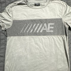 American Eagle AE Active 360 Extreme Flex Gray Stretch Graphic Tee Crew M