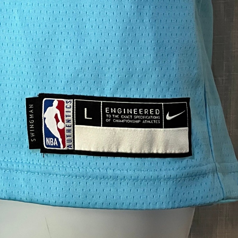 RARE Authentic Nike Wade Miami Heat Vice Nights Blue Pink Herro Jersey Size L BG gallery