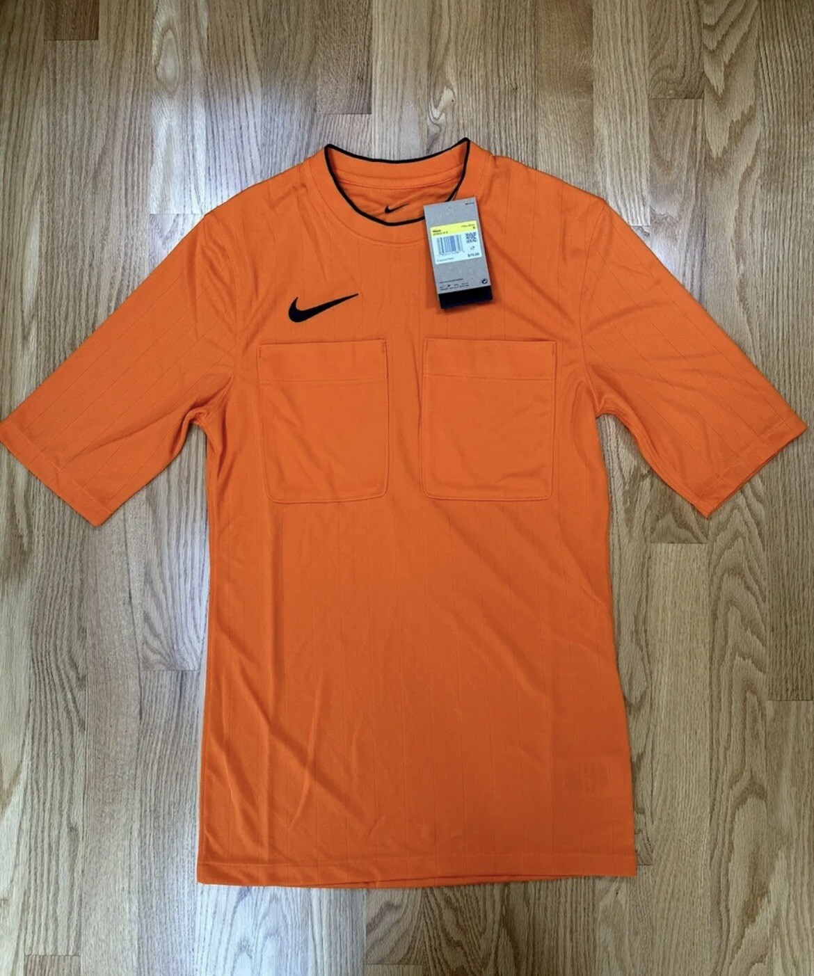 Nike Dri Fit Soccer Orange Double Pocket Referee Shirt Mens Size S DH8024 gallery
