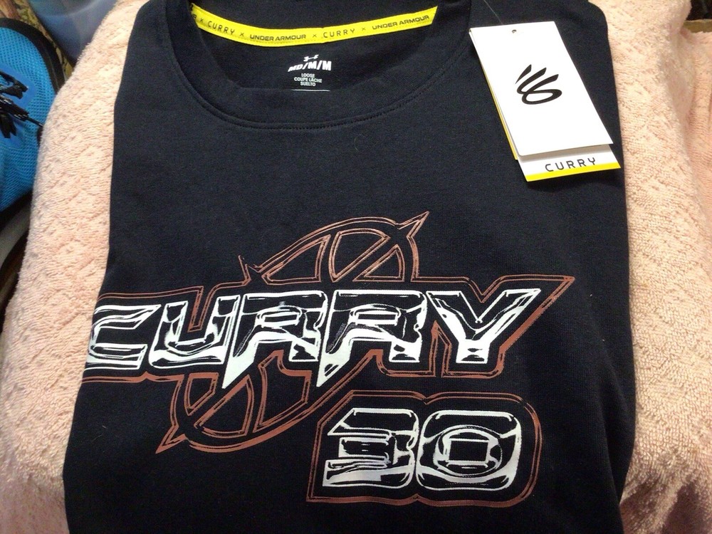 Men’s Under Armour Steph Curry 30 Heavyweight T-Shirt Short Sleeve Black Size M