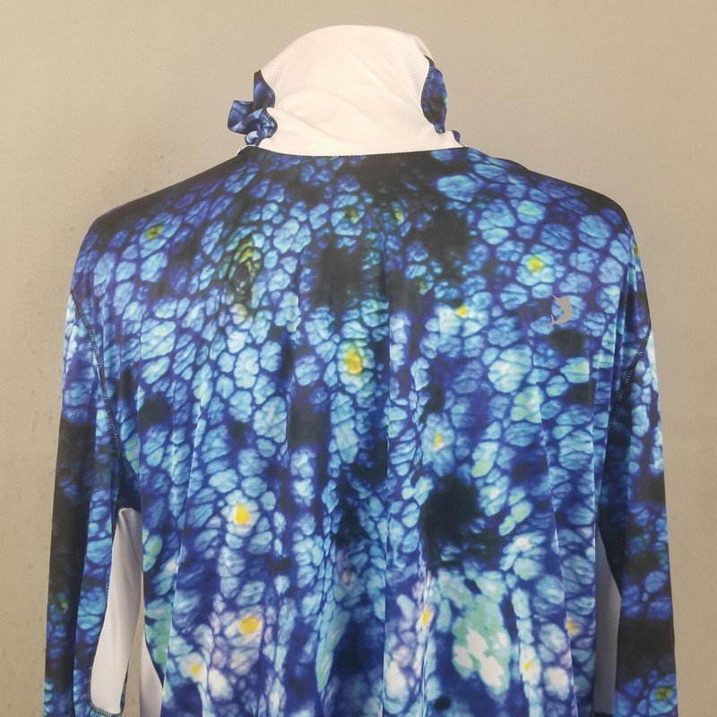 Reel Legends Shirt Mens XL Blue White Long Sleeve Fishing Gaiter REEL-TEC gallery