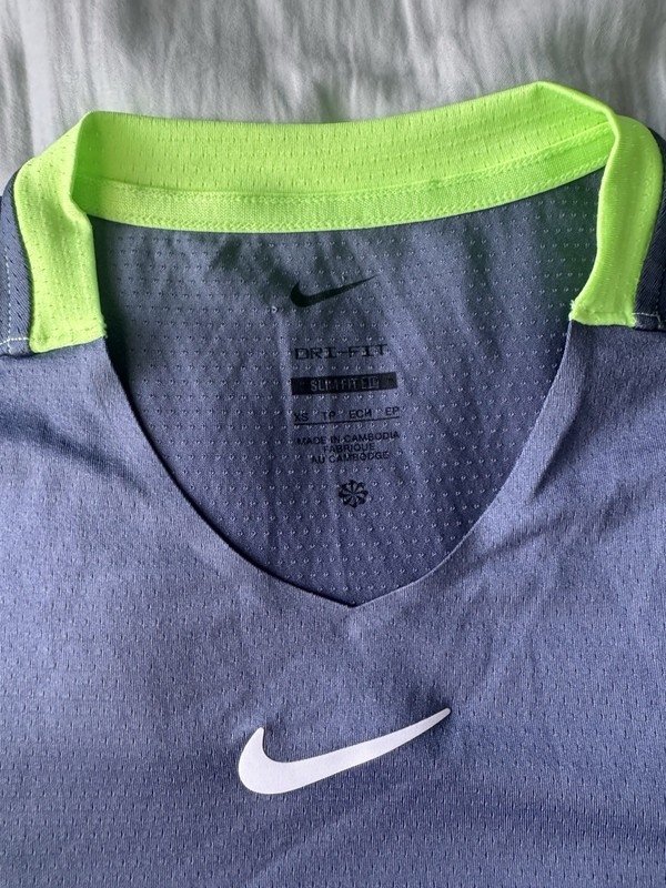 Nike Court Dri-Fit Tennis Shirt Tour Blue Player Issue Exclusive DR6548-491 XS gallery