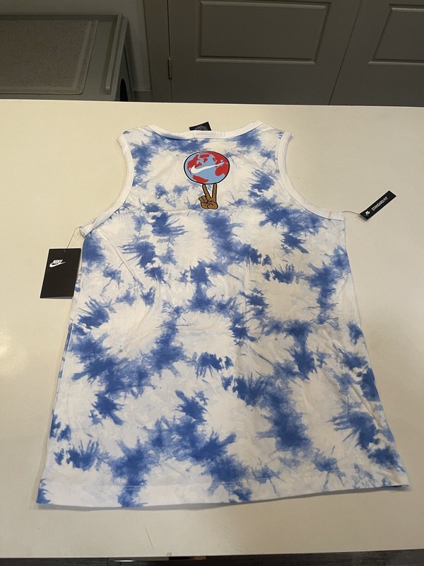 🔥NEW Nike Tie Dye Men's Size Small "Just Do It" Tank Top White Blue CK0154-100 gallery