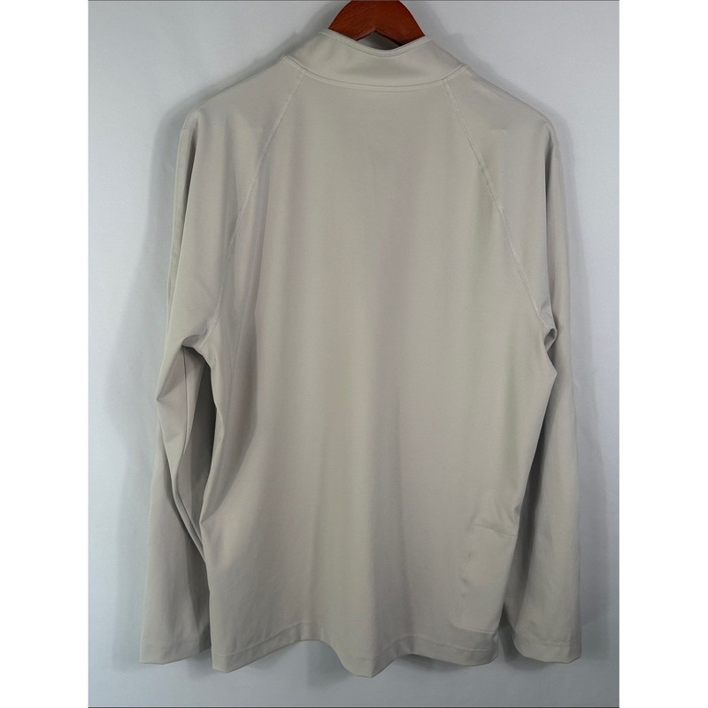 Legends Light Beige Quarter-Zip Pullover Performance Long Sleeve. Mens Size L gallery