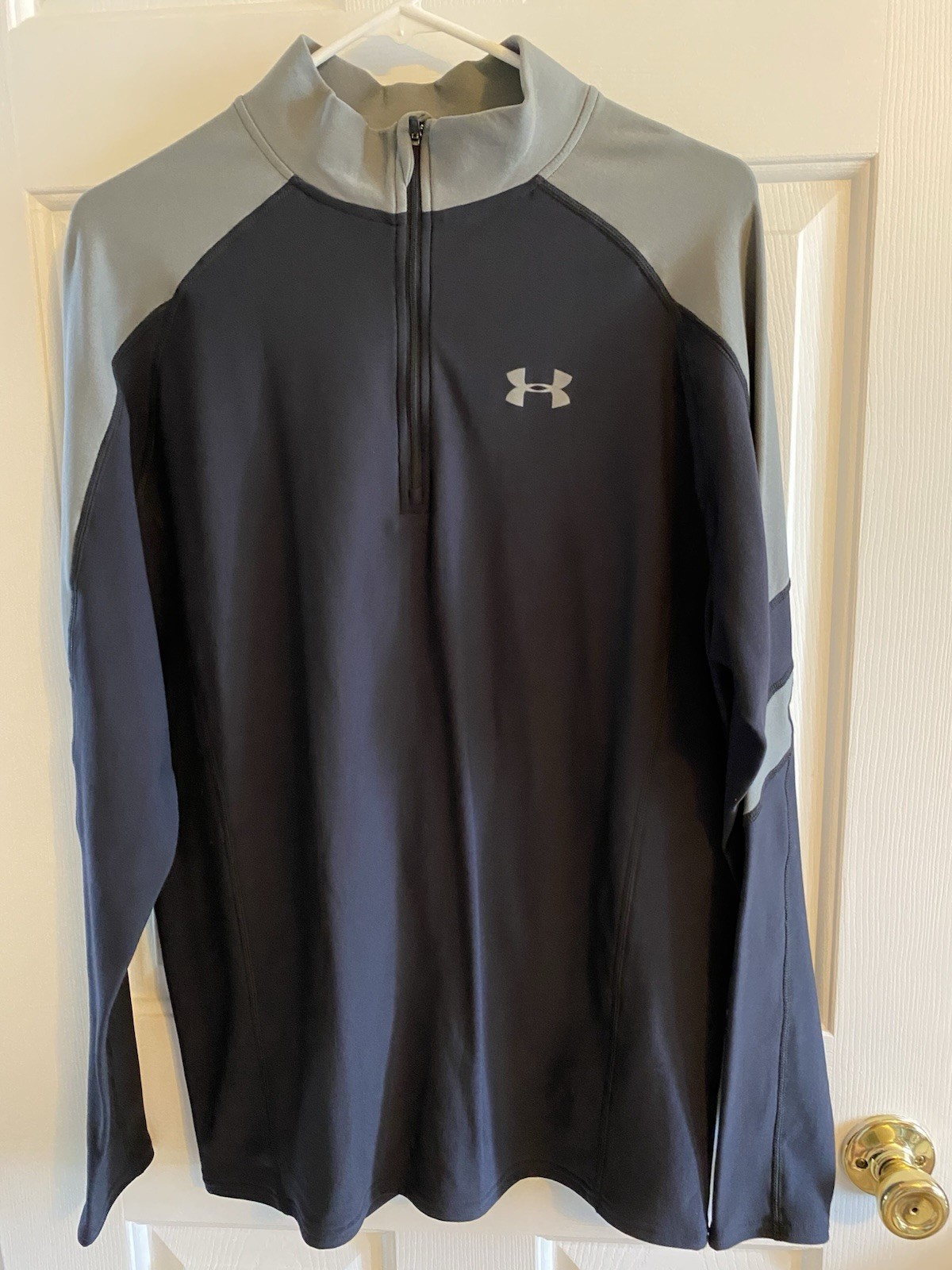 Under Armour Men's 2XL Blue 1/4 Zip Mock Neck Loose Polyester Logo Pullover gallery