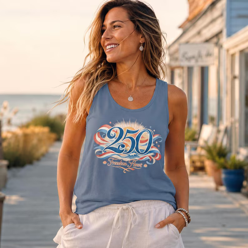 Freedom Flows Coastal Beach Summer Tank Top Ocean Vibe gallery