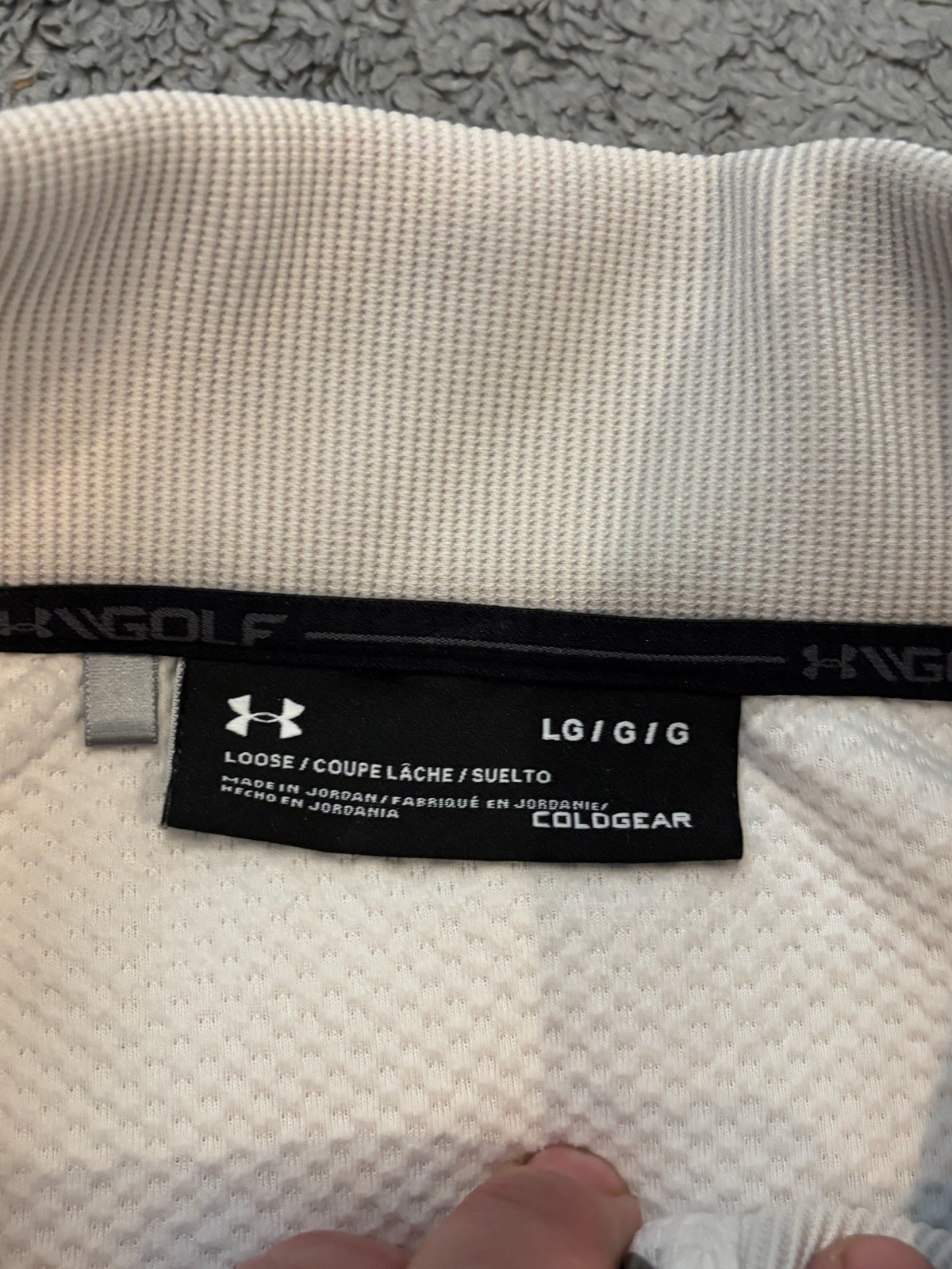 Under Armour Golf Sweatshirt Mens Large Coldgear 1/4 Snap Button Pullover Cream gallery