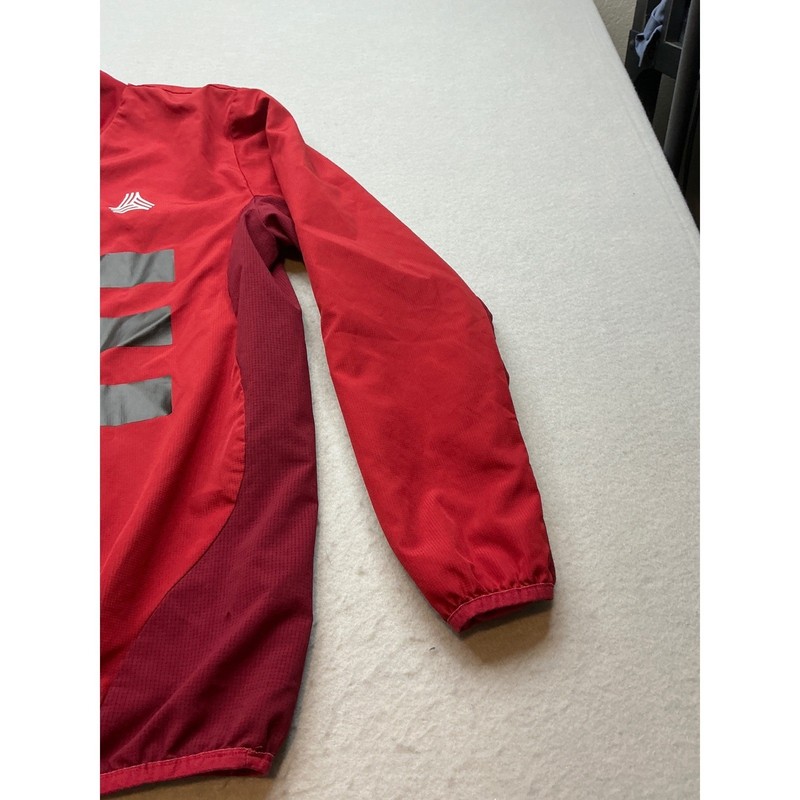 Adidas Vintage Pullover Training Top Red Grey Stripe Soccer Jersey Mens Large gallery