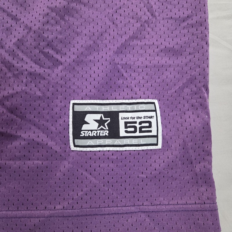 Vintage Minnesota Vikings Carter 80 Starter Size 52 XL Light Purple Jersey 1995 gallery