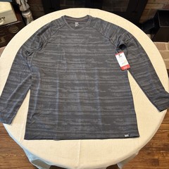 New XL SAXX Aerator Shirt UPF25 Mens Large Gray Camo Long Sleeve SXLC14