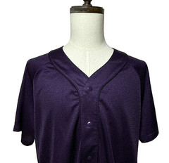 Adidas Baseball Jersey Mens XL Purple Three Stripe Life Snap Front Short Sleeve
