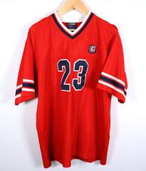 Karl Kani Football Jersey Men’s XL Red Dark Blue Sewn Stitched 23 Streetwear