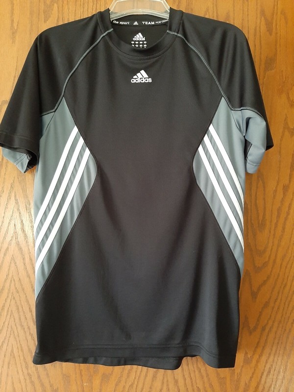 Adidas Team Performance True To The Sport Black Gray Shirt S Youth Short Sleeve gallery
