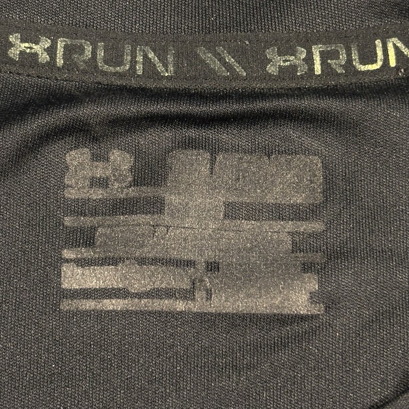 Under Armour Cold Black Run Performance T-Shirt Men XL Black Faded Logo Wicking gallery