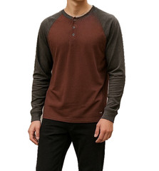 Tailor Vintage Men’s Henley Shirt Sz S NWT 2 Tone Raglan Long Sleeve Casual