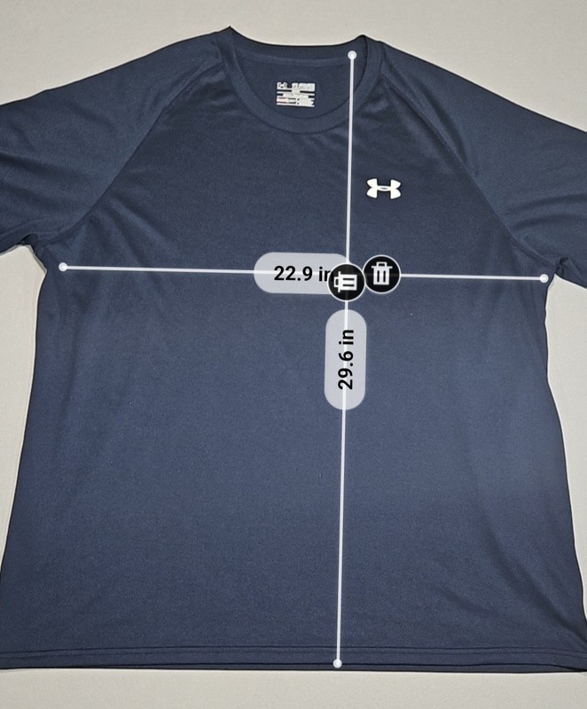 Under Armour Men's UA Tech Short Sleeve T-Shirt Navy Blue HeatGear Loose 2XL gallery
