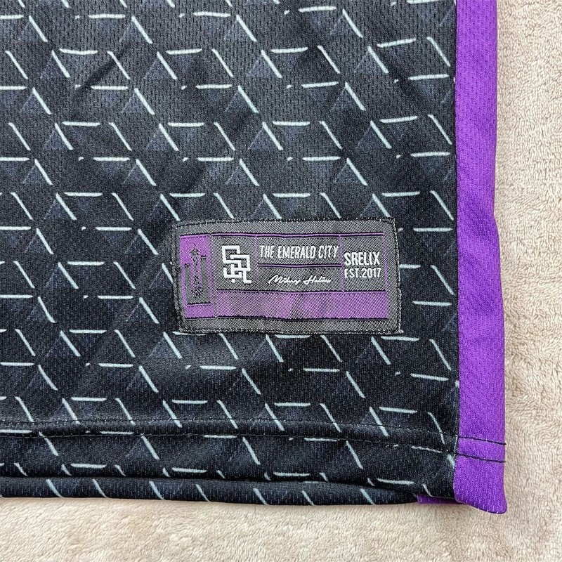 Srelix Men's Sacramento Jersey Black Purple Design Size Small Fox #5 AOP gallery