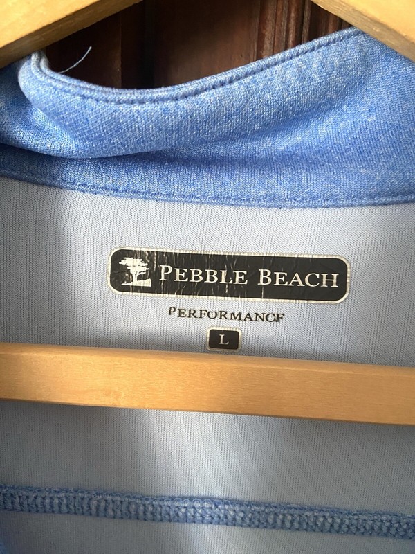 Pebble Beach Performance 1/4 Zip Men’s Pullover Blue L/S Golf Lightweight Large gallery