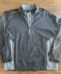 Foot Joy Windbreaker Jacket Mens Sz Large 1/4 Zip Pullover Black / Gray – Logo