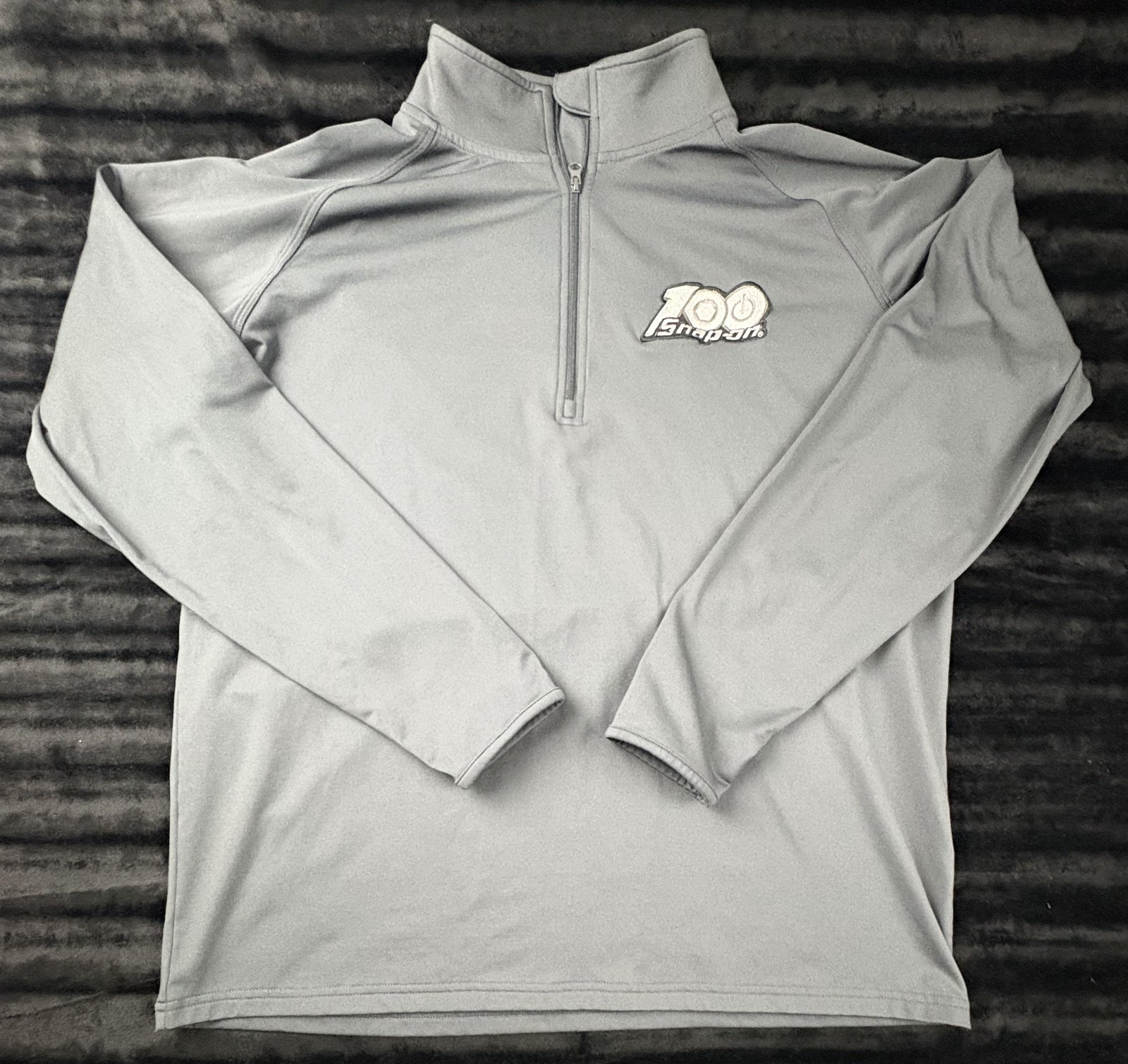 Sport-Tek Snap-on Shirt Mens Large Gray 1/4 Zip Pullover Long Sleeve Performance gallery