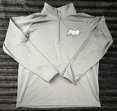 Sport-Tek Snap-on Shirt Mens Large Gray 1/4 Zip Pullover Long Sleeve Performance