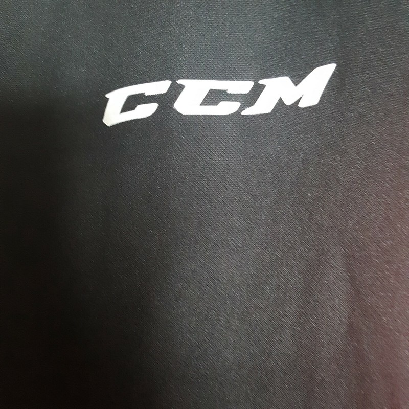 CCM Hockey Tactical Dry 1/4 Button Pullover Shirt Mens Size L Black Polyester gallery