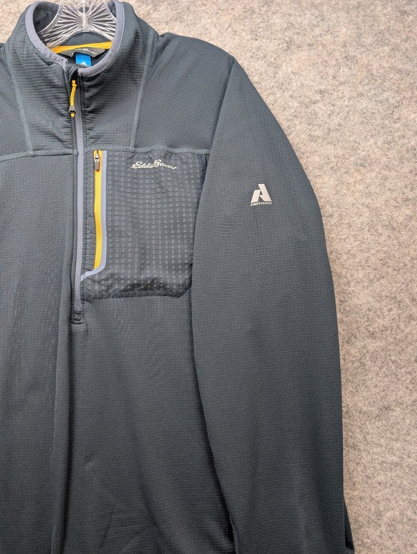 Eddie Bauer Pullover Men's XL Gray First Ascent Half Zip Fleece Outdoors Hiking gallery