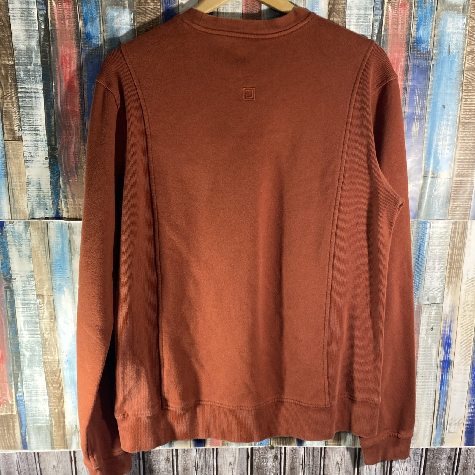 5.11 TACTICAL Men Long Sleeve Pullover Sweatshirt M Pocket Crewneck Rust Orange gallery