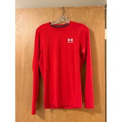 Under Armour HeatGear Compression Long Sleeve Shirt Men’s Large Red Base Layer