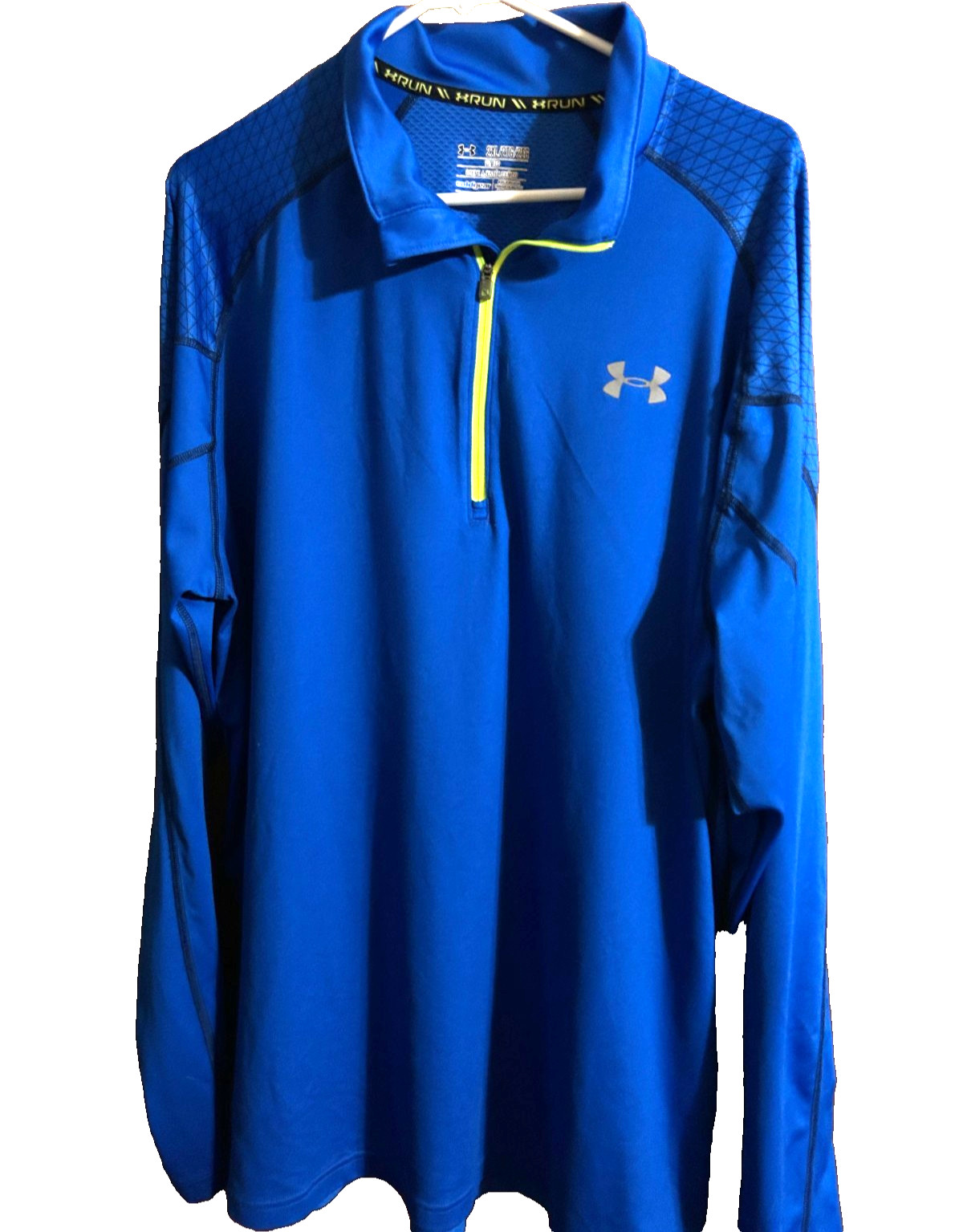 UNDER ARMOUR * Run Pullover * Coldgear * Blue * 1/4 Zip * Thumb Hole * 2XL gallery