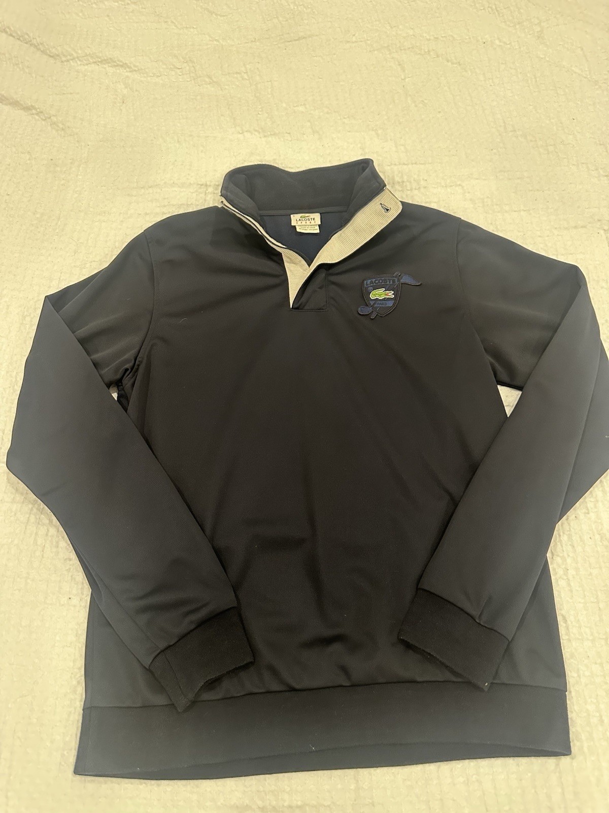 Lactose Sport Size 5 Large Navy 1/4 Zip Pullover Alligator Paris Navy gallery