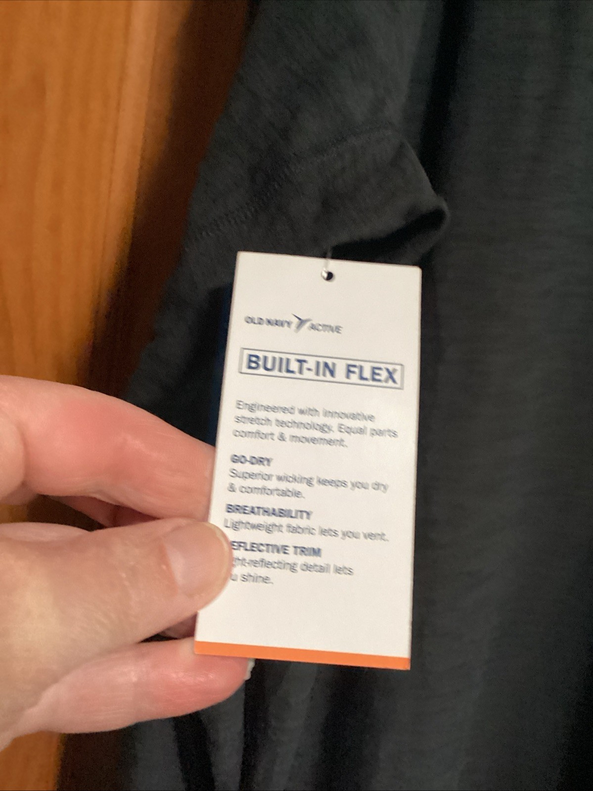 New Men’s Old Navy, Long Sleeve, Black, Gray Active Shirt gallery