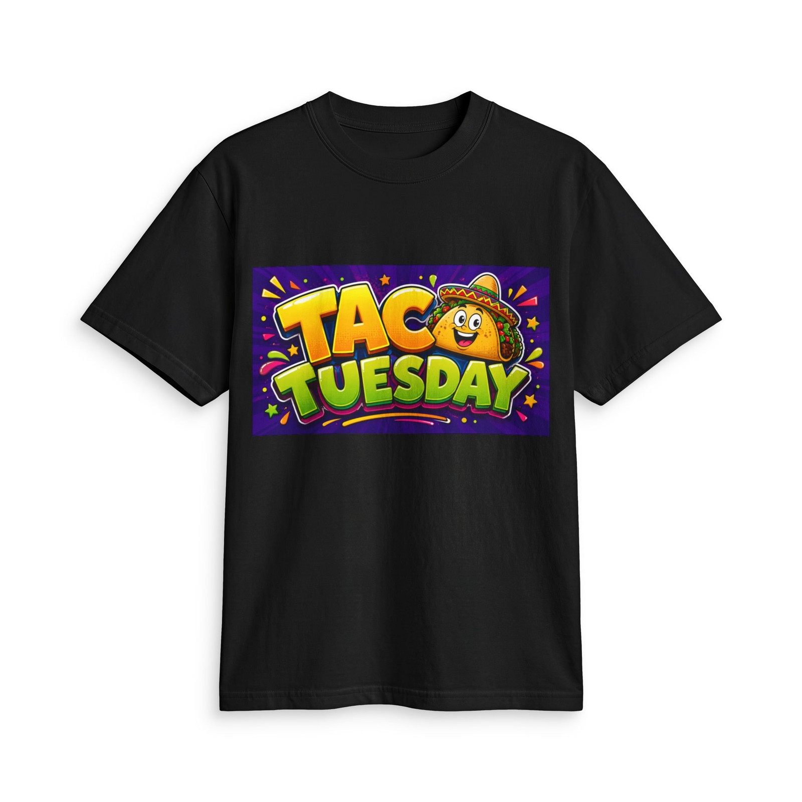 Taco Tuesday T-Shirt | Cartoon Taco, Bright Lettering gallery