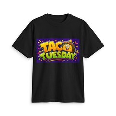 Taco Tuesday T-Shirt | Cartoon Taco, Bright Lettering