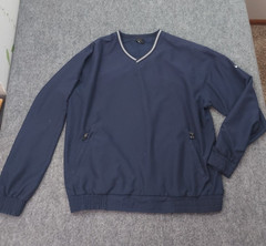Nike Golf Pullover Jacket Mens Large Blue V Neck Windbreaker Zip Pockets