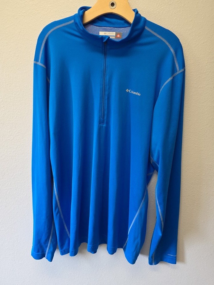 Columbia Omni-Heat 1/4 Zip Active Pullover Men’s XXL Blue Lightweight Run Cycle