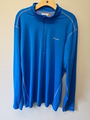 Columbia Omni-Heat 1/4 Zip Active Pullover Men’s XXL Blue Lightweight Run Cycle