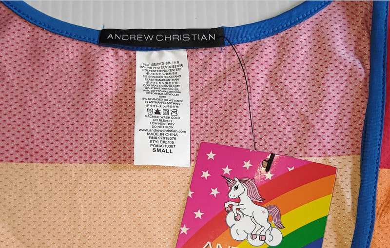 ANDREW CHRISTIAN ULTRA PRIDE STRIPE TANK TOP. MULTI. SMALL NWT RARE🌈GAY RAINBOW gallery
