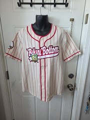 Spongebob Squarepants Bikini Bottom Striped Baseball Jersey Large NWT (C3)