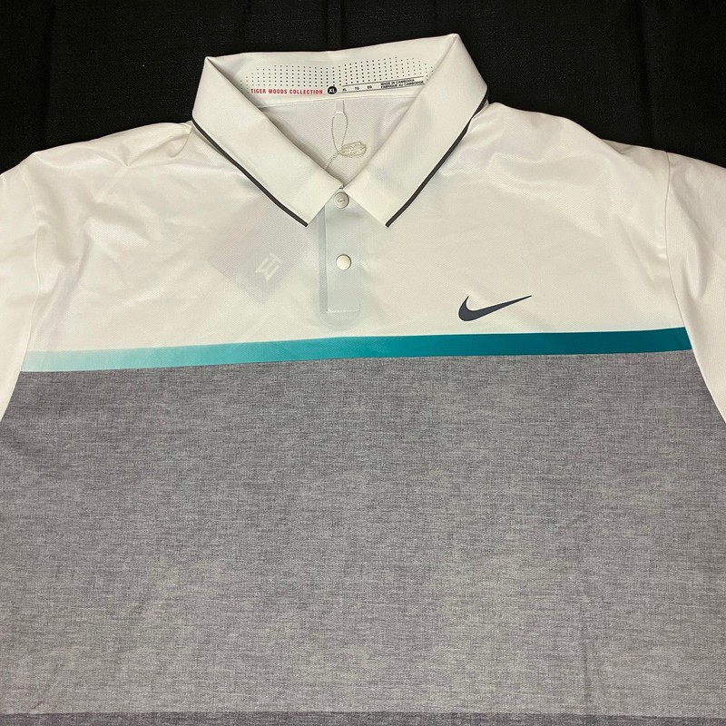 Nike Golf Tiger Woods Mobility Performance Polo 707712 100 Pure Platinum Sz XL gallery